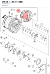 Diagram preview: SPOKE M4,5X0,75X181 (81210171181)
