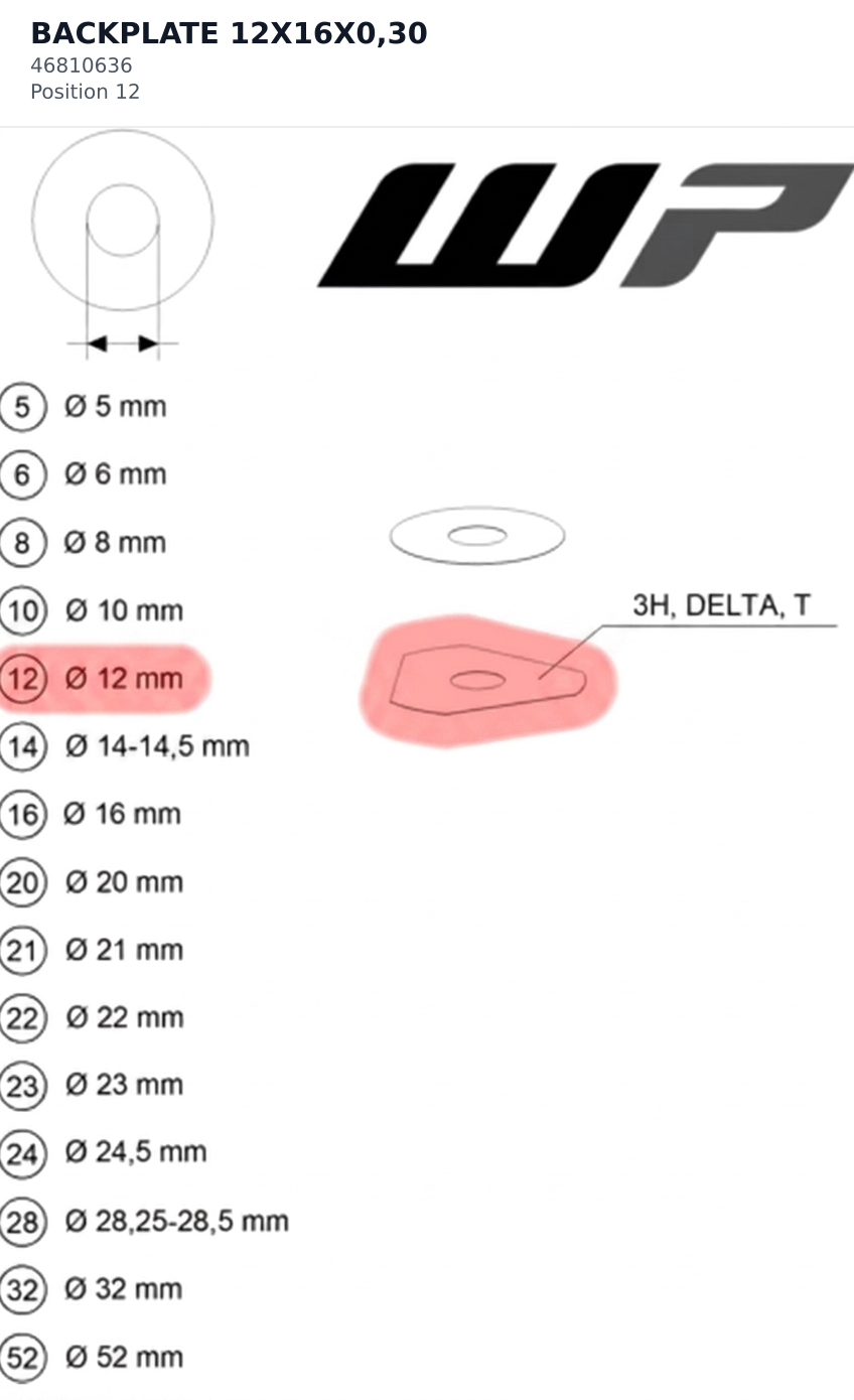 Diagram preview: BACKPLATE 12X16X0,30 (46810636)
