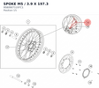 Diagram preview: SPOKE M5 / 3.9 X 197.3 (95809071197C1)