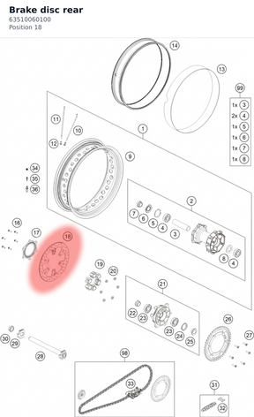 Diagram preview: Brake disc rear (63510060100)