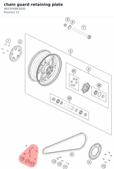 Diagram preview: chain guard retaining plate (A65304863000)