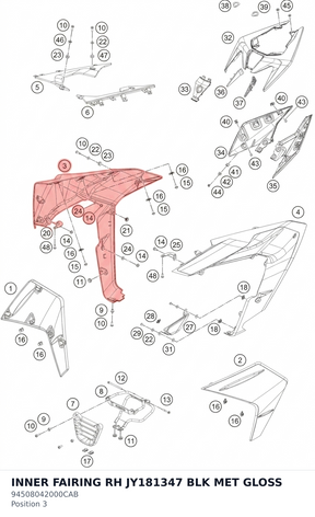 Diagram preview: INNER FAIRING RH JY181347 BLK MET GLOSS (94508042000CAB)