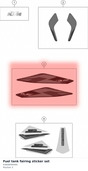 Diagram preview: Fuel tank fairing sticker set (63608090400)