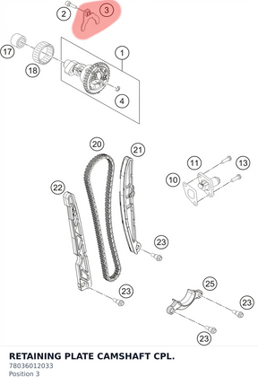 Diagram preview: RETAINING PLATE CAMSHAFT CPL. (78036012033)