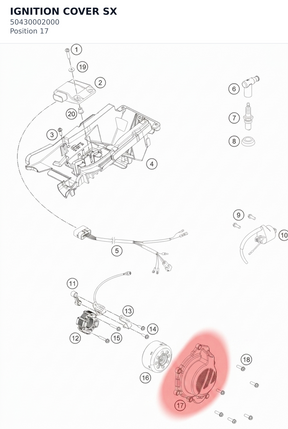 Diagram preview: IGNITION COVER SX (50430002000)