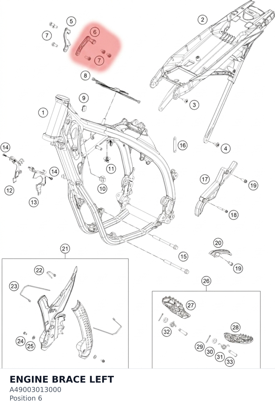 Diagram preview: ENGINE BRACE LEFT (A49003013000)