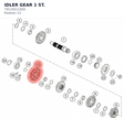 Diagram preview: IDLER GEAR 1 ST. (79133011000)