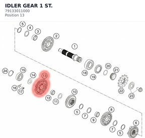 Diagram preview: IDLER GEAR 1 ST. (79133011000)
