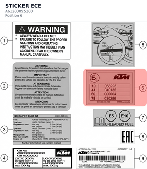 Diagram preview: STICKER ECE (A61203095200)