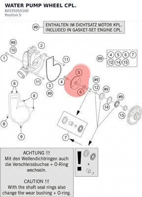 Diagram preview: WATER PUMP WHEEL CPL. (60335055100)
