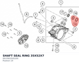 Diagram preview: SHAFT SEAL RING 35X52X7 (0037603505200)