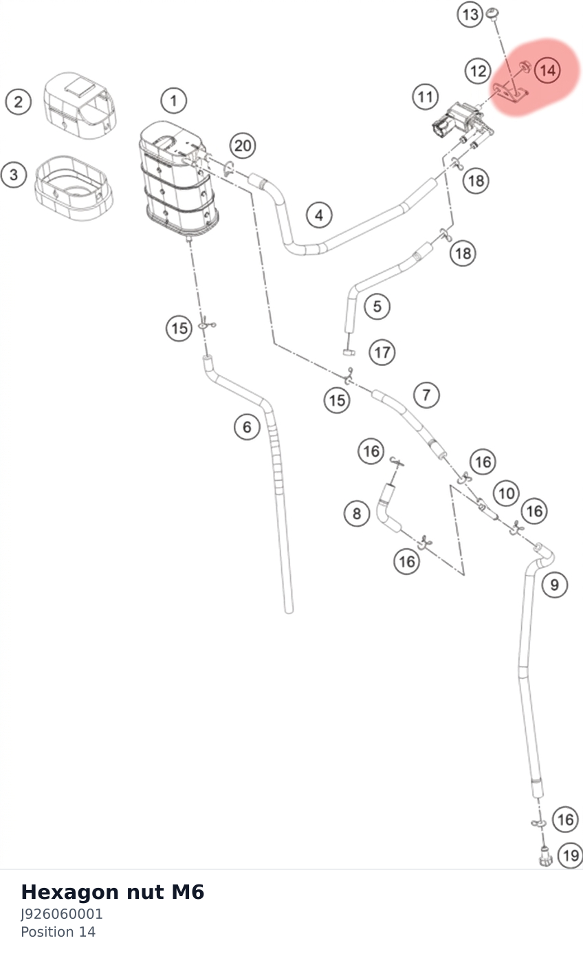 Diagram preview: Hexagon nut M6 (J926060001)