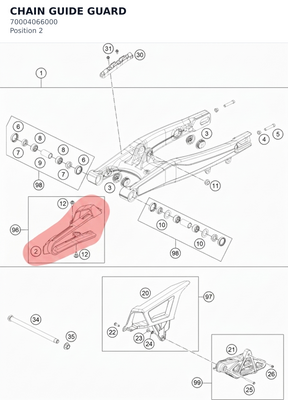 Diagram preview: CHAIN GUIDE GUARD (70004066000)