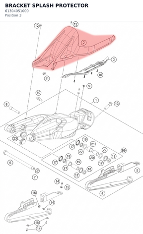 Diagram preview: BRACKET SPLASH PROTECTOR (61304051000)