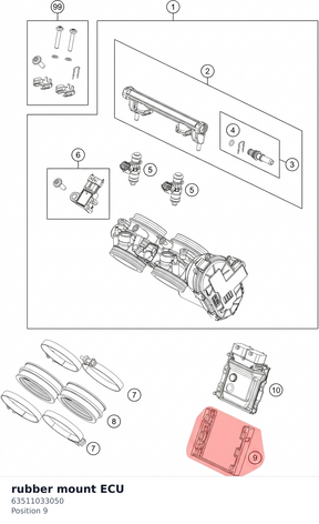 Diagram preview: rubber mount ECU (63511033050)