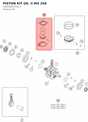 Diagram preview: PISTON KIT GR. II MX 250 (A46030007010 II)