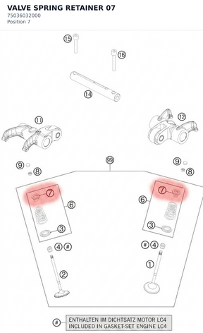 Diagram preview: VALVE SPRING RETAINER 07 (75036032000)