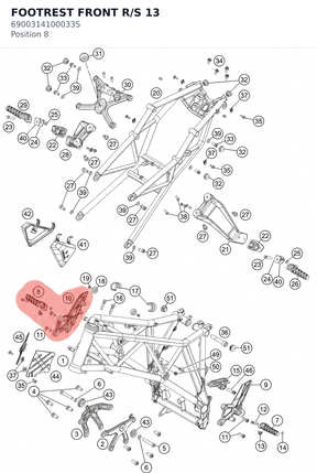 Diagram preview: FOOTREST FRONT R/S 13 (6900314100033S)