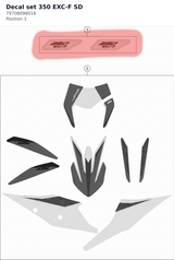 Diagram preview: Decal set 350 EXC-F SD (79708098018)