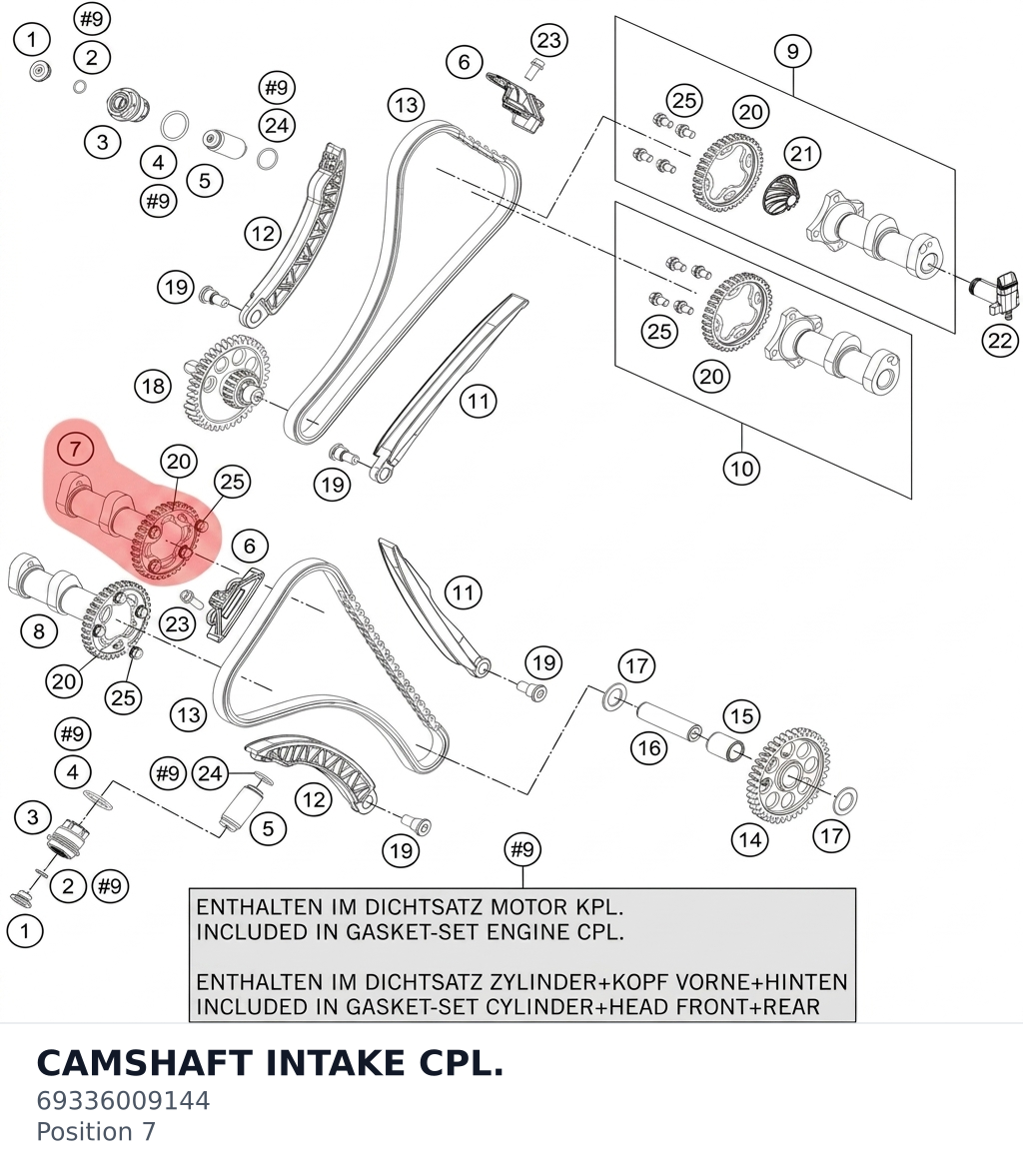 Diagram preview: CAMSHAFT INTAKE CPL. (69336009144)
