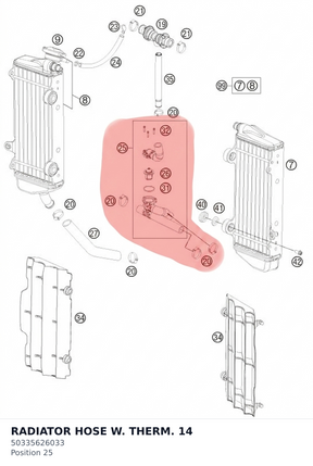 Diagram preview: RADIATOR HOSE W. THERM.     14 (50335626033)