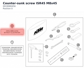 Diagram preview: Counter-sunk screw ISR45 M8x45 (0019080456)
