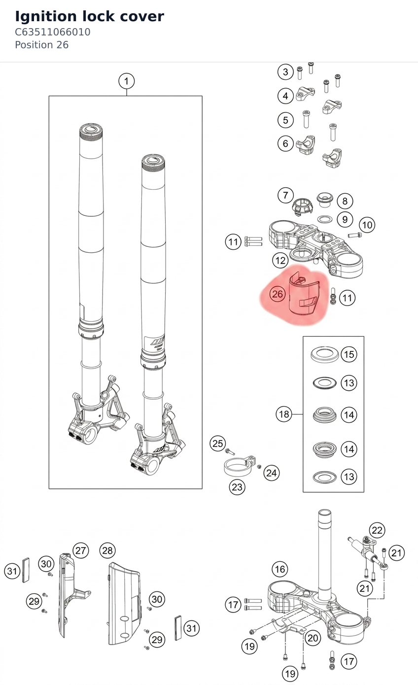 Diagram preview: Ignition lock cover (C63511066010)