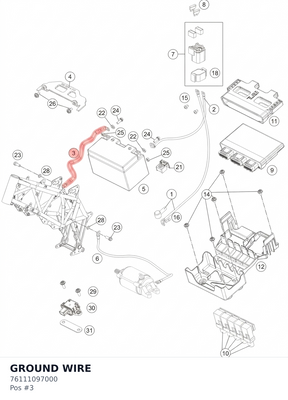 Diagram preview: GROUND WIRE (76111097000)