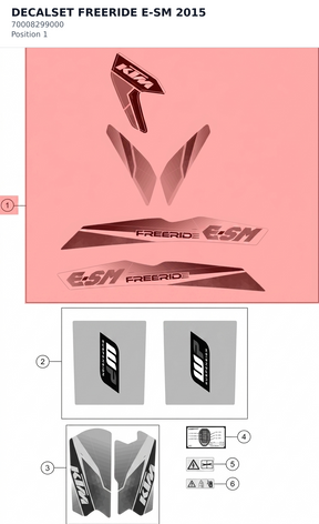Diagram preview: DECALSET FREERIDE E-SM    2015 (70008299000)