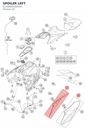 Diagram preview: SPOILER LEFT (61408050100CAA)