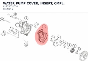 Diagram preview: WATER PUMP COVER, INSERT, CMPL. (61735052030)