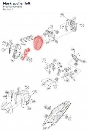 Diagram preview: Mask spoiler left (64108003000EB1)