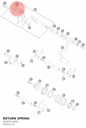 Diagram preview: RETURN SPRING (46034014000)
