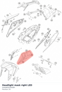 Diagram preview: Headlight mask right LED (93008002000BH)