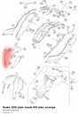 Diagram preview: Duke 200 side mask RH elec orange (90108003000EB)