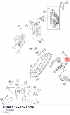 Diagram preview: RUBBER 14X6.5X2.3MM (60408061050)