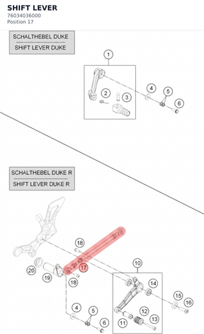 Diagram preview: SHIFT LEVER (76034036000)