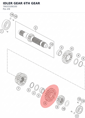 Diagram preview: IDLER GEAR 6TH GEAR (76633106100)