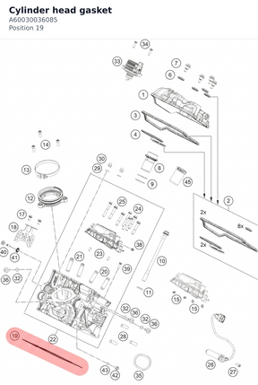 Diagram preview: Cylinder head gasket (A60030036085)