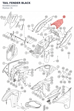 Diagram preview: TAIL FENDER BLACK (6030801310033)