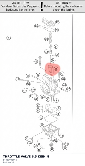 Diagram preview: THROTTLE VALVE 6.5 KEIHIN (54831035065)