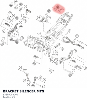Diagram preview: BRACKET SILENCER MTG (93505088000)