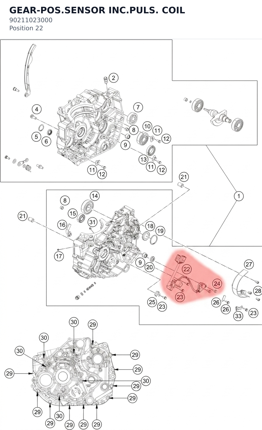 Diagram preview: GEAR-POS.SENSOR INC.PULS. COIL (90211023000)