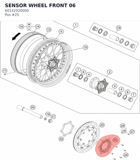 Diagram preview: SENSOR WHEEL FRONT 06 (60142020000)