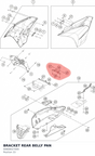 Diagram preview: BRACKET REAR BELLY PAN (90808027000)