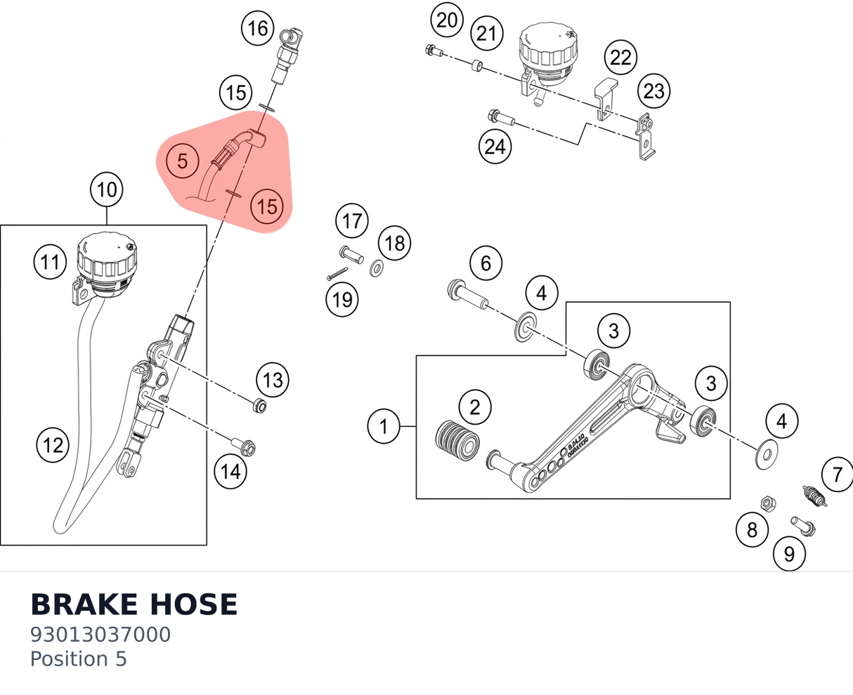 Diagram preview: BRAKE HOSE (93013037000)