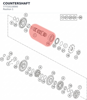 Diagram preview: COUNTERSHAFT (77733110000)