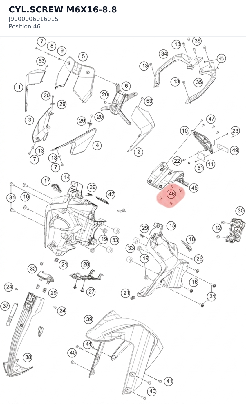 Diagram preview: CYL.SCREW M6X16-8.8 (J900000601601S)