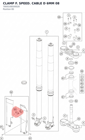 Diagram preview: CLAMP F. SPEED. CABLE D 6MM 08 (7800108500028)