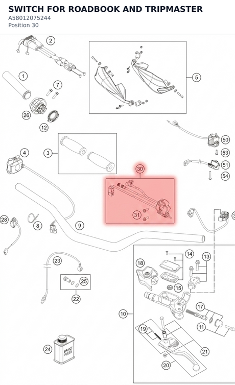 Diagram preview: SWITCH FOR ROADBOOK AND TRIPMASTER (A58012075244)